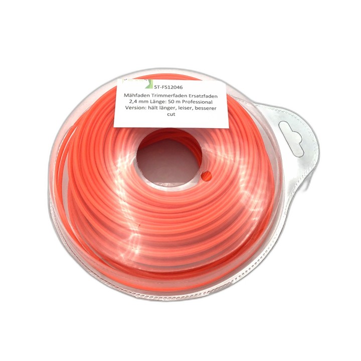 Mähfaden Trimmerfaden Ersatzfaden 2,4 mm Länge: 50 m  Professional